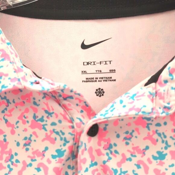 Nike Dri-fit Tour Golf Polo Pink Camo Print Sz XXL - Picture 6 of 8